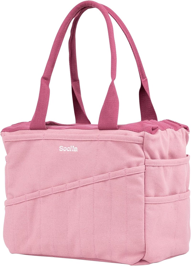 Soolla Studio Bag: Art Supply Storage & Pottery Tool Bag, Washable Craft Tote, Knitting Yarn Organizer, Crochet Projects, 30 Pockets, 20+ Canvas Colors, Gift for Artists & Teachers (Desert Rose) - Image 4